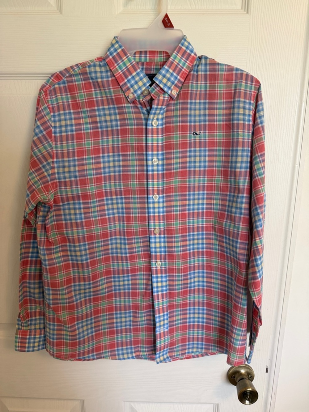 Boys Vineyard Vines Red Multicolor Plaid Button-Down Shirt